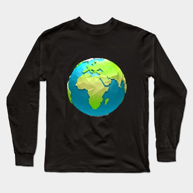 Cartoon low poly world - Europe theme 1 Long Sleeve T-Shirt by PaulsenDesign